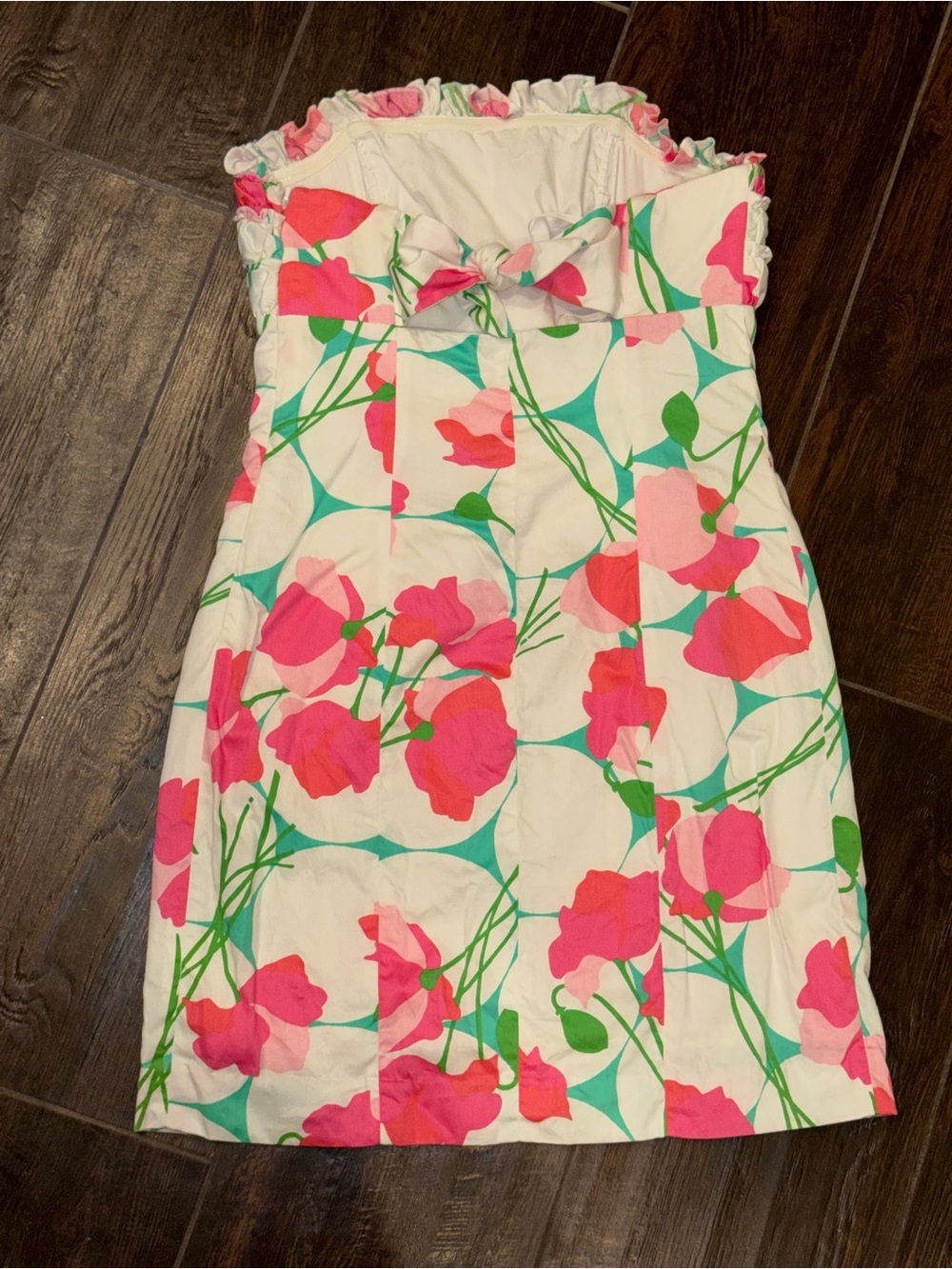 Lilly Pulitzer Franco strapless dress White had me a blast dress Sz 8 EUC - Picture 7 of 15